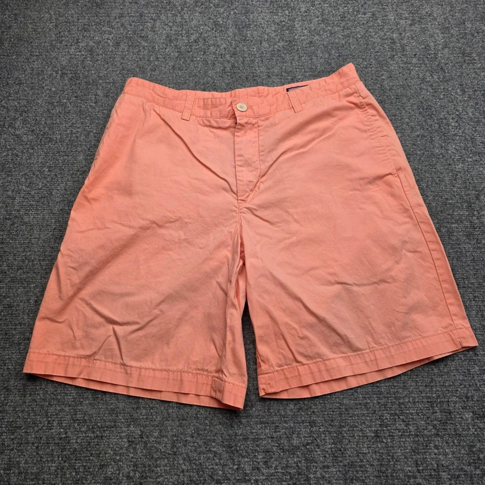 Vineyard Vines Club Shorts Mens 33 Salmon Pink Chino Cotton Solid Casual‎ Preppy